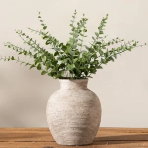 Rustic Ceramic Vase for Home Decor - 6 Inch Vintage Style