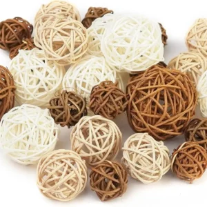 27 Pcs Natural Woven Rattan Balls